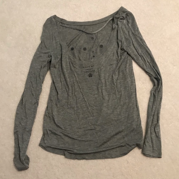 Juicy Couture Long Sleeve Low Back Shirt Top Small - Picture 3 of 4